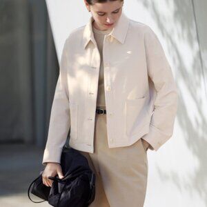 NWT Uniqlo Jersey Relaxed Jacket, Natural, size L